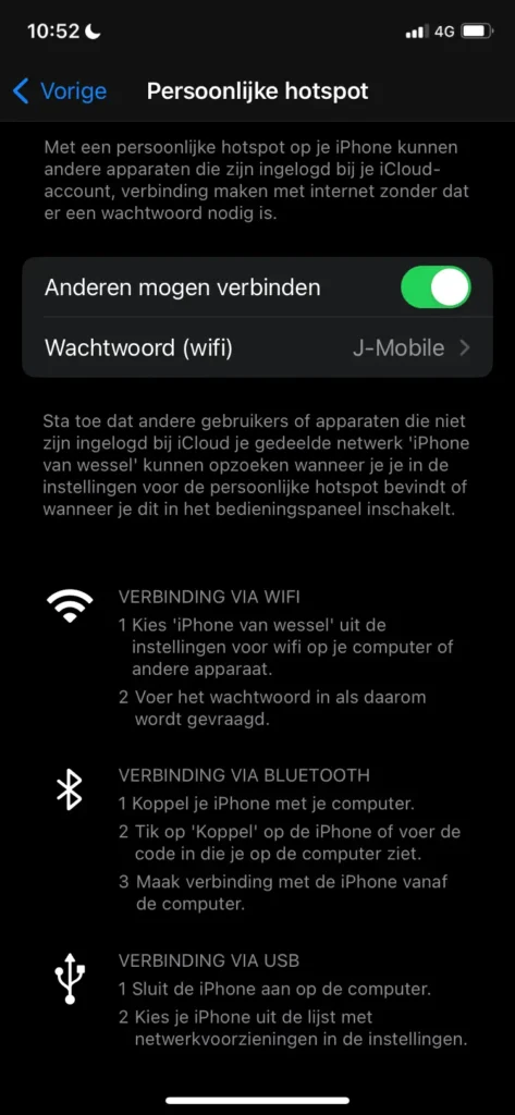 Hotspot inschakelen op je iPhone