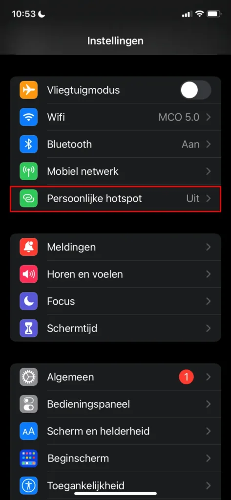 Hotspot inschakelen op je iPhone