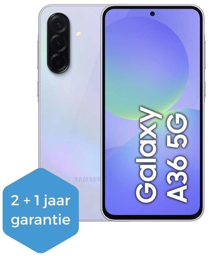 Samsung Galaxy A36 5G - 128GB - Awesome Black – voor- en achteraanzicht