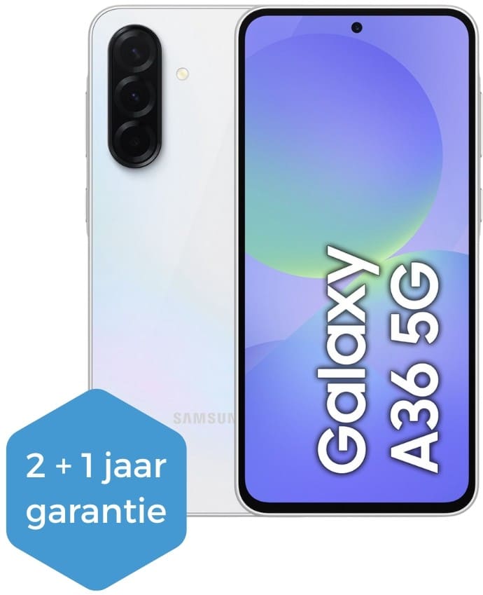 Samsung Galaxy A36 5G - 128GB - Awesome Black – voor- en achteraanzicht