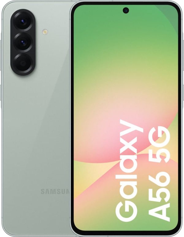 Samsung Galaxy A56 5G - 256GB - Awesome Olive – voor- en achteraanzicht