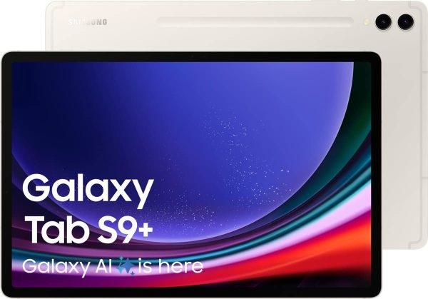Samsung Galaxy Tab S9 Plus - WiFi - 512GB - Beige – voor- en achteraanzicht