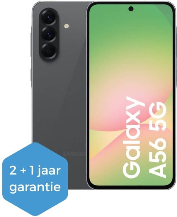 Samsung Galaxy A56 5G - 256GB - Awesome Graphite – voor- en achteraanzicht
