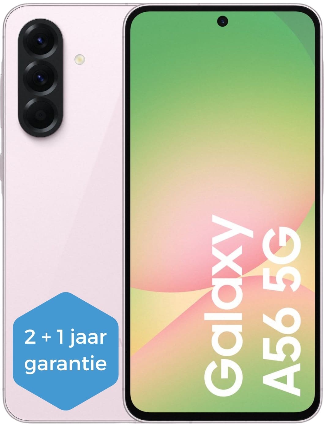 Samsung Galaxy A56 5G – 128GB – Awesome Olive – voor- en achteraanzicht