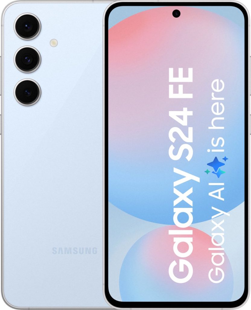 Samsung Galaxy S24 FE – 128GB – Blue – voor- en achteraanzicht