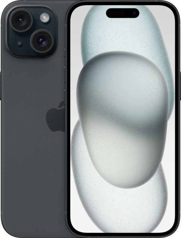 Apple iPhone 15 – 128GB – Zwart – voor- en achteraanzicht