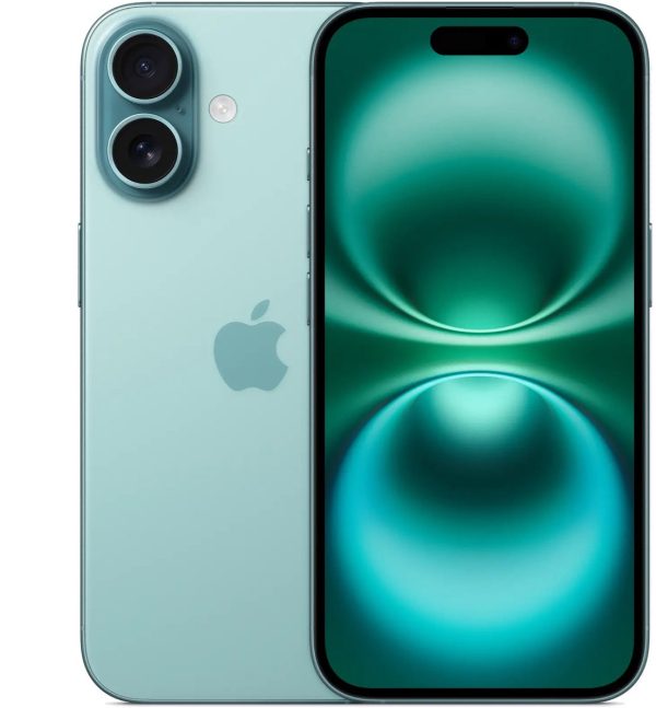 Apple iPhone 16 - 256GB - Groen – voor- en achteraanzicht