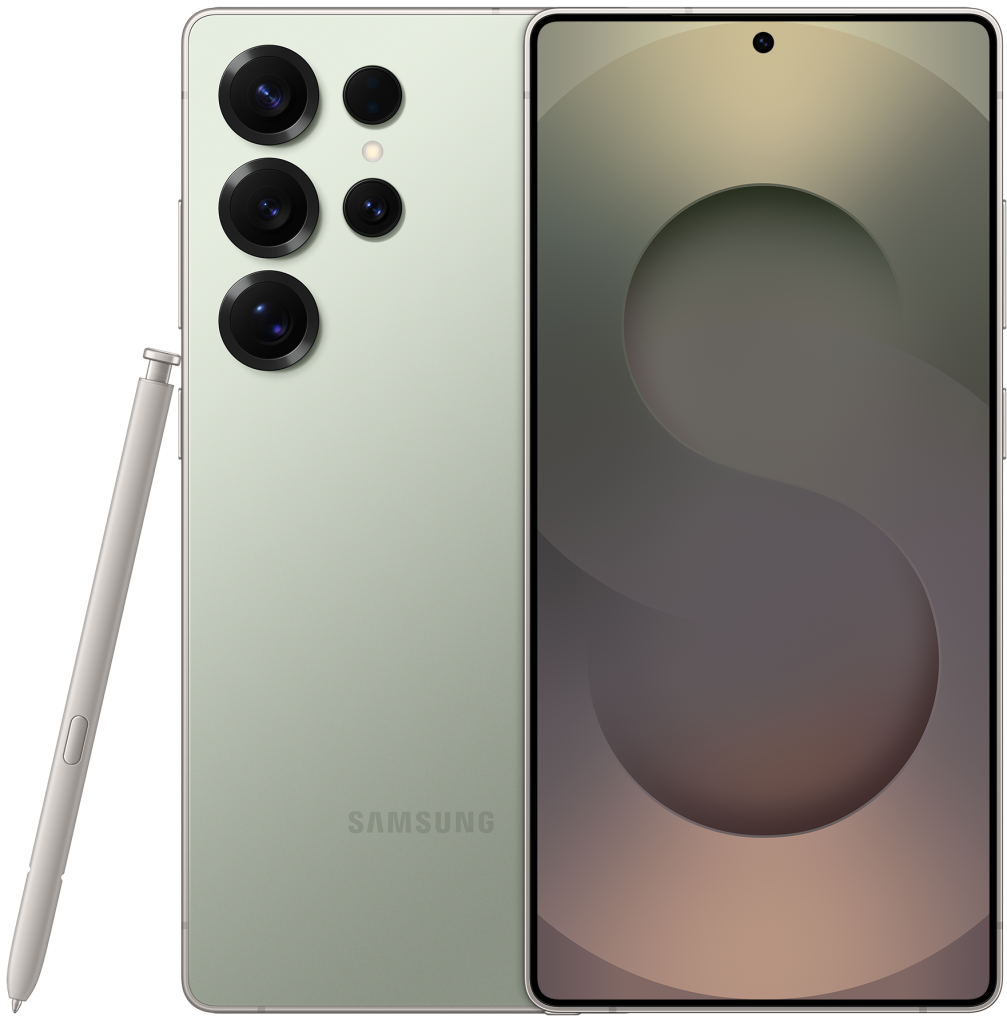 Samsung Galaxy S25 Ultra 5G – 256GB – Titanium JadeGreen – voor- en achteraanzicht