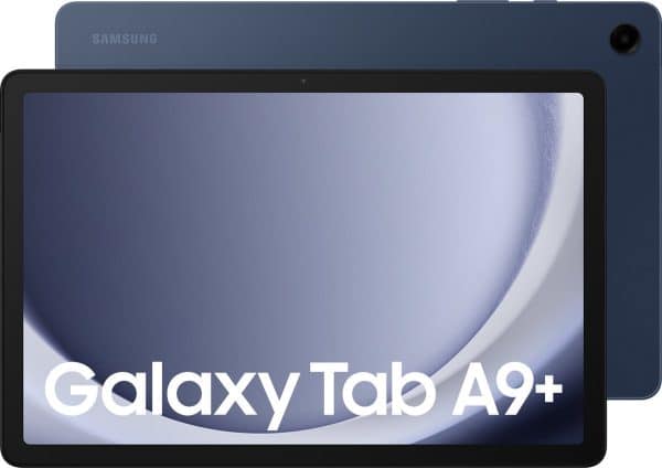 Samsung Galaxy Tab A9 Plus - WiFi - 64GB - Dark Blue – voor- en achteraanzicht