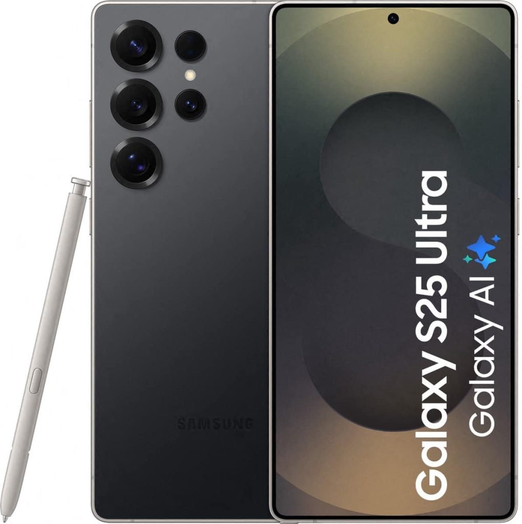 Gevuld product - Samsung Galaxy S25 Ultra 5G - 256GB - Titanium Black – voor- en achteraanzicht