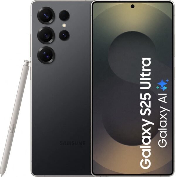 Gevuld product - Samsung Galaxy S25 Ultra 5G - 256GB - Titanium Black – voor- en achteraanzicht