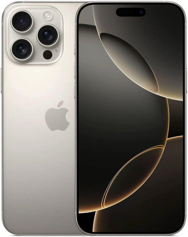 Apple iPhone 16 Pro Max – 256GB – Natural Titanium – voor- en achteraanzicht
