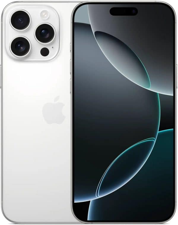 Apple iPhone 16 Pro Max – 256GB – Wit Titanium – voor- en achteraanzicht