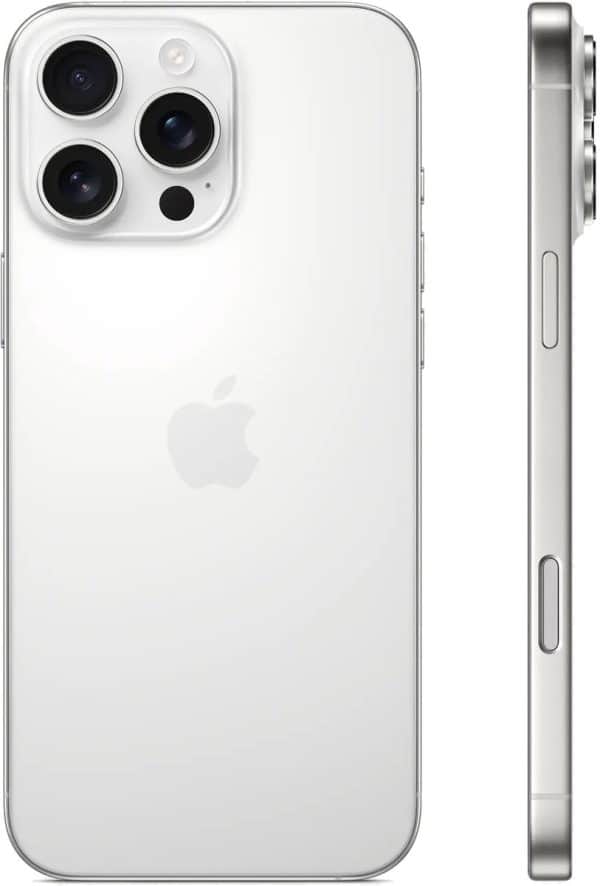Apple iPhone 16 Pro Max – 256GB – Wit Titanium – achteraanzicht