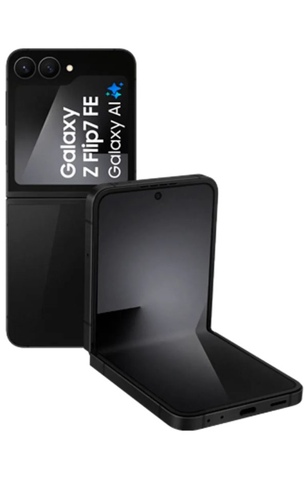 Samsung Galaxy Z Flip7 FE 5G – 256GB – Zwart – voor- en achteraanzicht