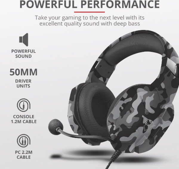 Trust GXT1323 Altus – Gaming headset – 3,5 mm – Black Camo