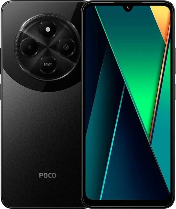 Xiaomi POCO C75 – 6GB/128GB – Black – voor- en achteraanzicht