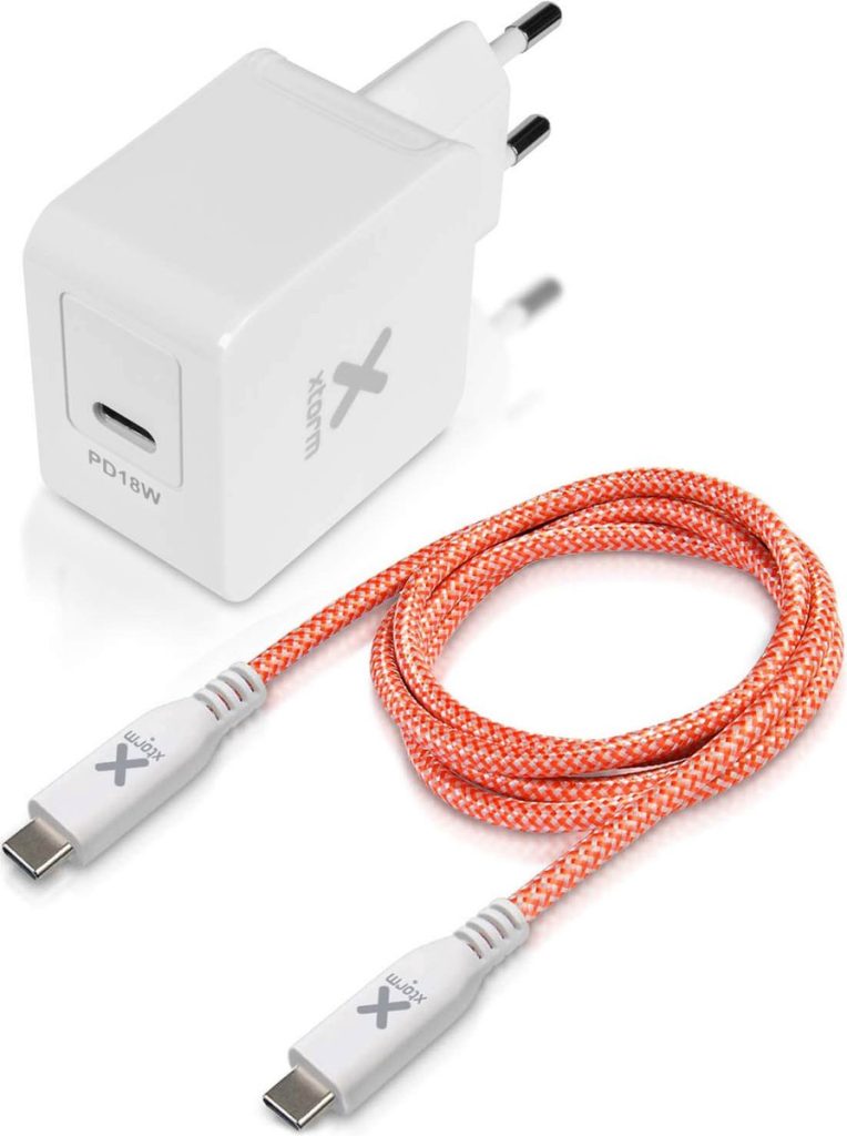 xtorm ac adapter usb c + usb c kabel power delivery 18 watt