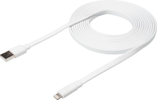 xtorm flat usb to lightning cable – 3 meter – wit
