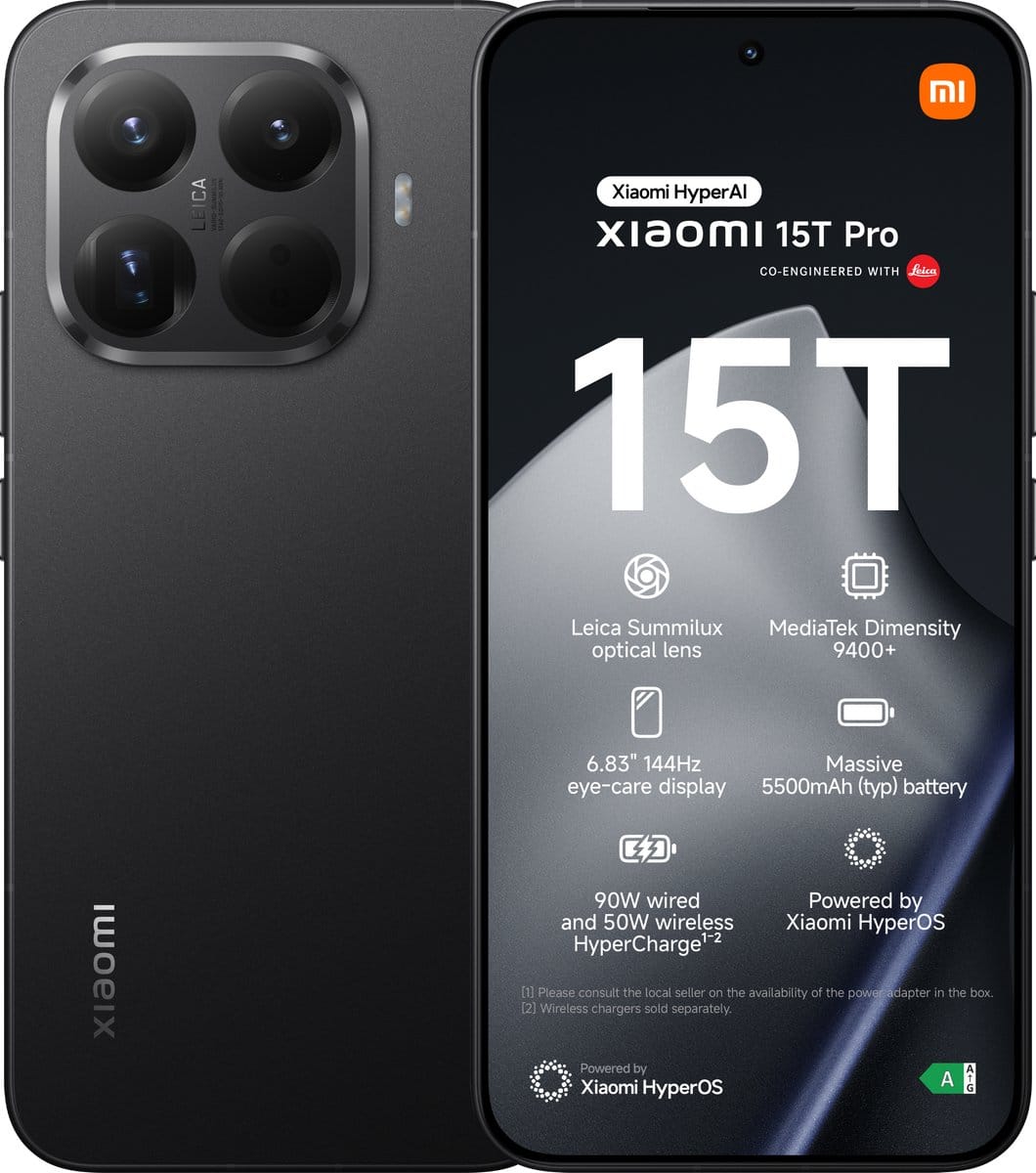 Xiaomi 15T Pro - 12GB/512GB - Grijs – voor- en achteraanzicht