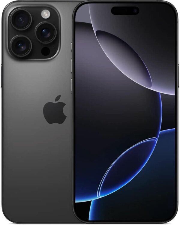 Apple iPhone 16 Pro Max - 256GB - Zwart Titanium – voor- en achteraanzicht