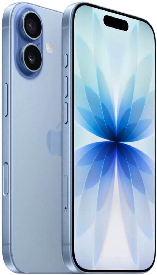 Apple iPhone 17 - 256GB - Mist Blue – voor- en achteraanzicht
