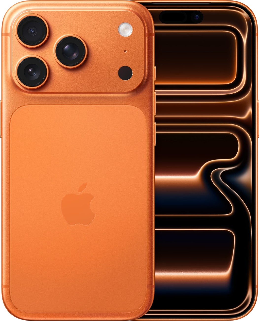 Apple iPhone 17 Pro Max - 512GB - Cosmic Orange – voor- en achteraanzicht