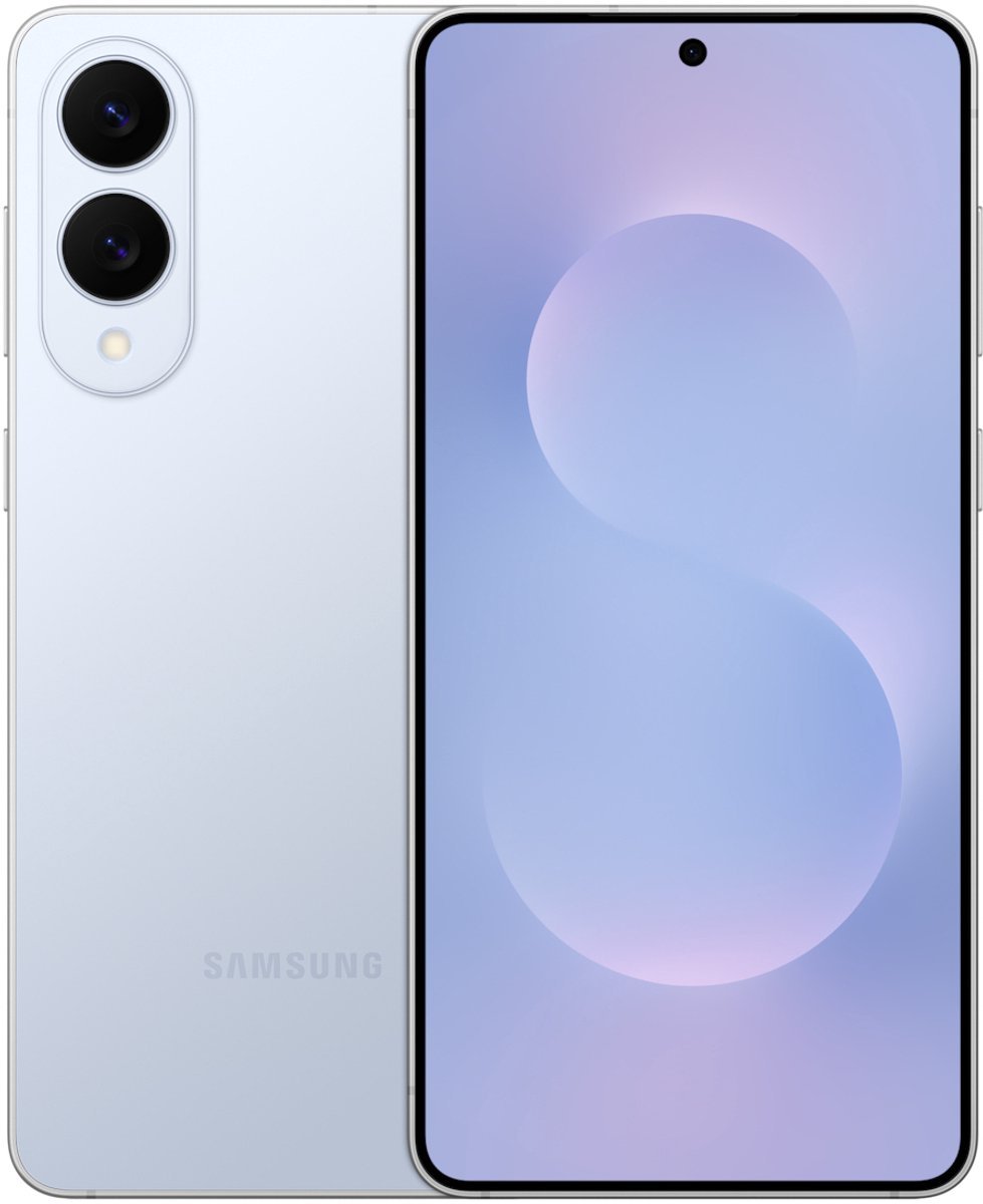 Samsung Galaxy S25 Edge 512GB - Titanium Ice Blue – voor- en achteraanzicht