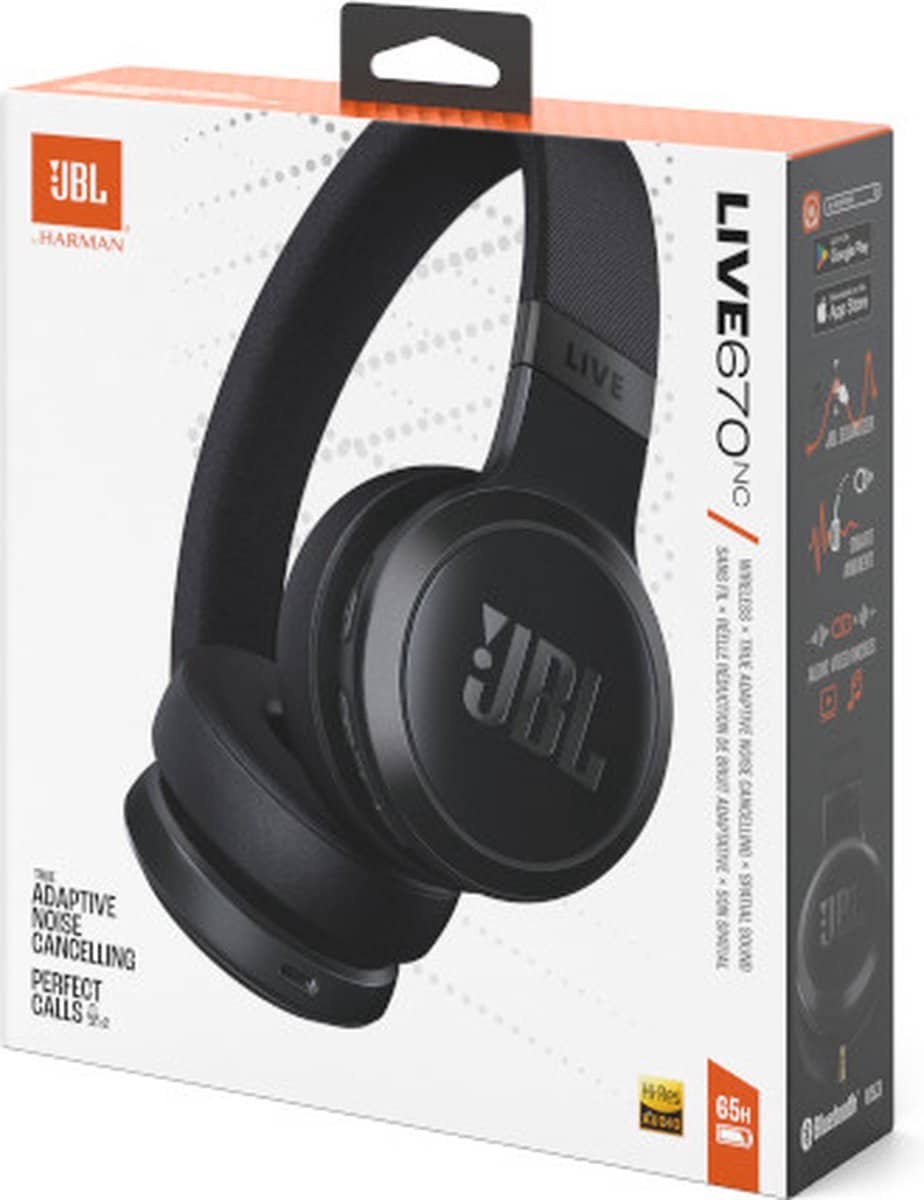 JBL Live 670NC - Noise Cancelling On-Ear Koptelefoon - Zwart