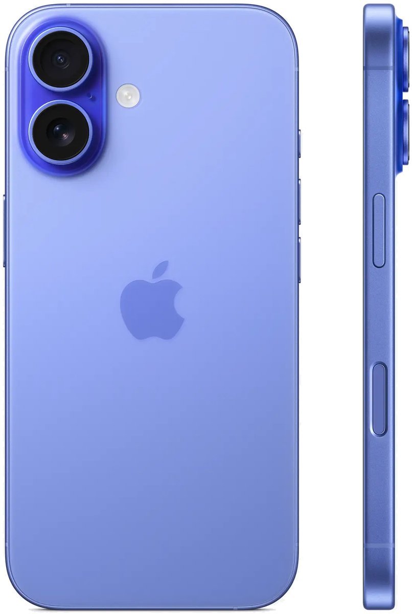 Apple iPhone 16 – 128GB – Blauw – achteraanzicht