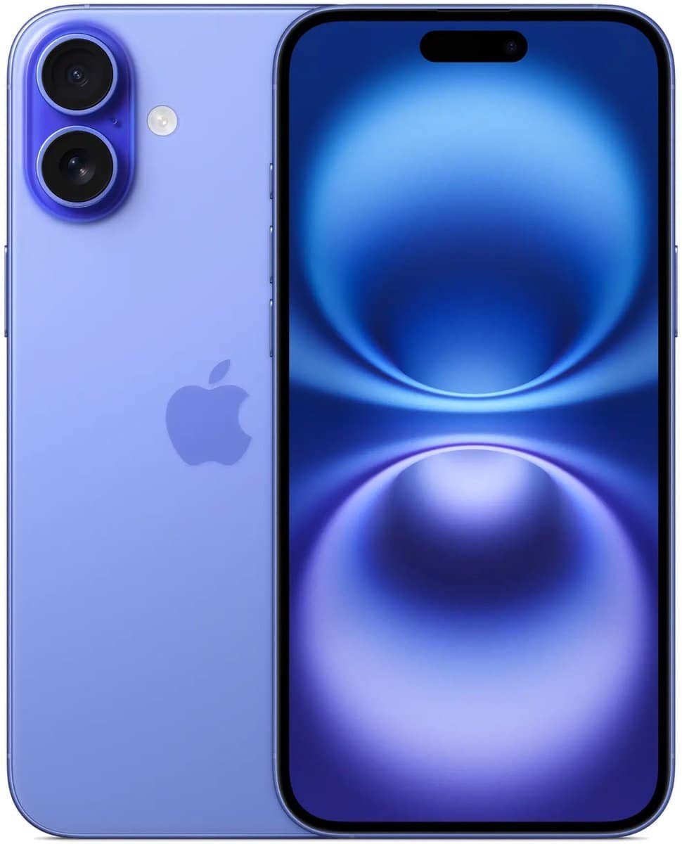 Apple iPhone 16 Plus - 512GB - Blauw – voor- en achteraanzicht