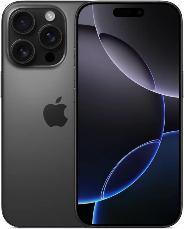 Apple iPhone 16 Pro - 128GB - Zwart Titanium – voor- en achteraanzicht