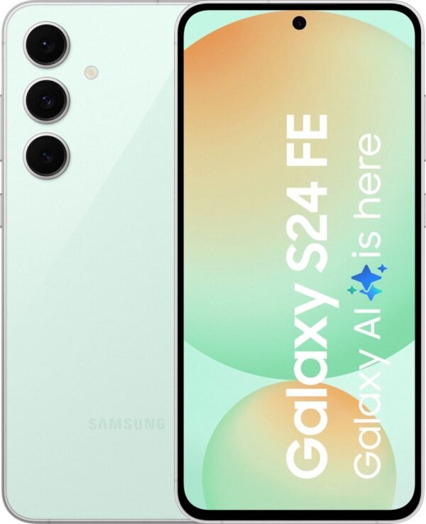 Samsung Galaxy S24 FE – 128GB – Mint – voor- en achteraanzicht