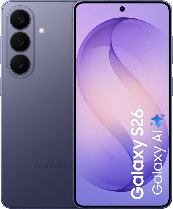Samsung Galaxy S26 - 512GB - Cobalt Violet – voor- en achteraanzicht