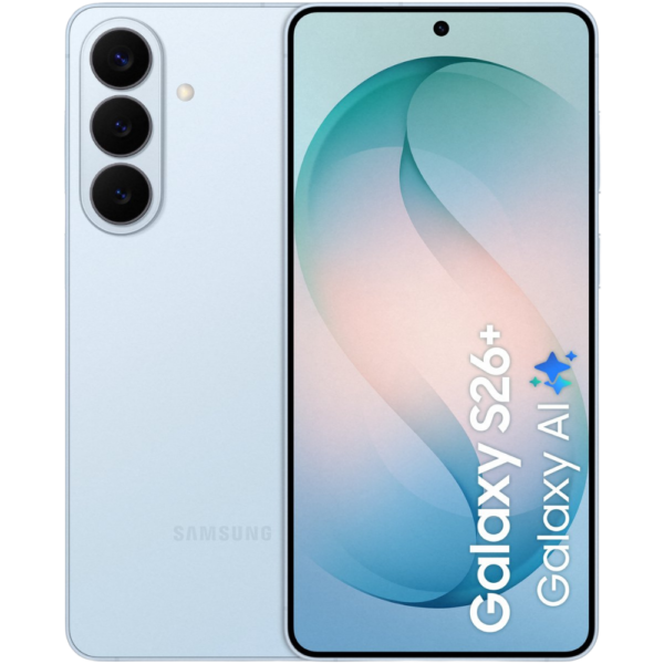 Samsung Galaxy S26 Plus - 512GB - Sky Blue – voor- en achteraanzicht