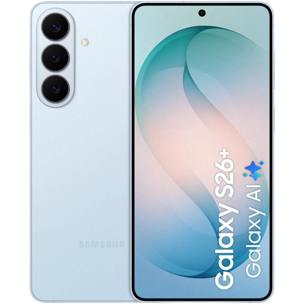 Samsung Galaxy S26 Plus - 512GB - Sky Blue – voor- en achteraanzicht