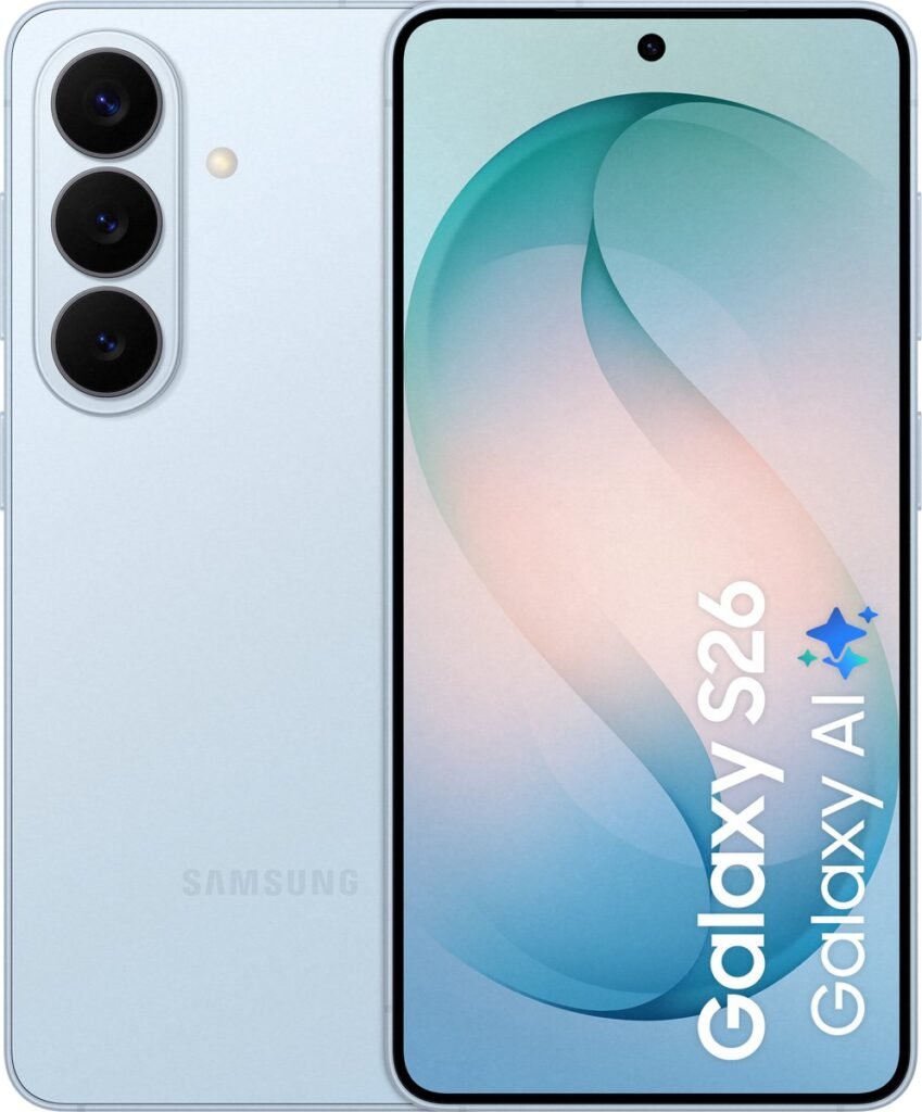 Samsung Galaxy S26 - 512GB - Sky Blue – voor- en achteraanzicht