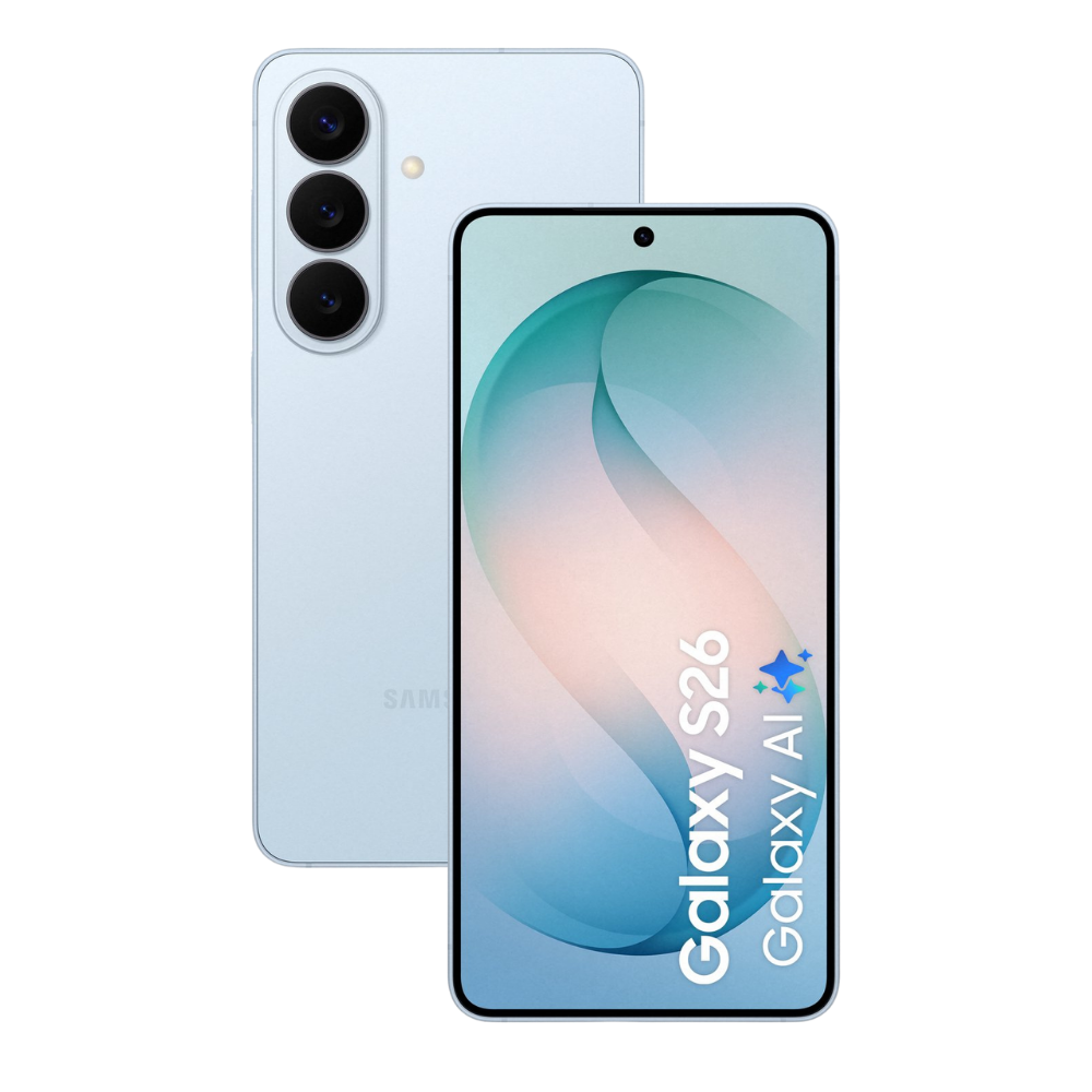 Samsung Galaxy S26 - 512GB - Sky Blue – voor- en achteraanzicht