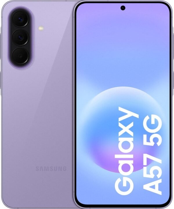Samsung Galaxy A57 5G - 512GB - Awesome Lilac – voor- en achteraanzicht
