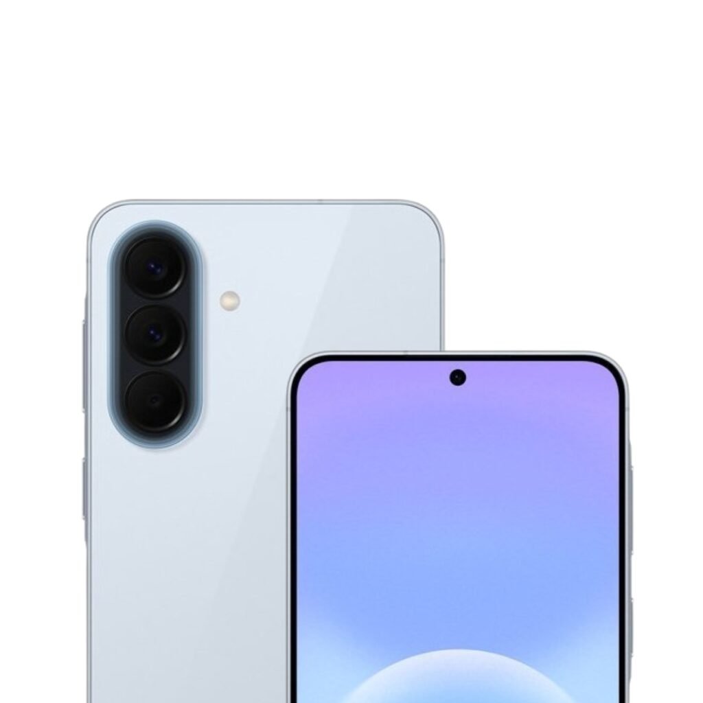 Samsung Galaxy A57 5G - 512GB - Lichtblauw – voor- en achteraanzicht
