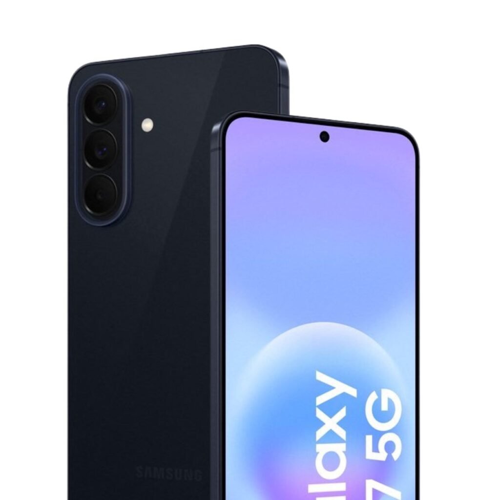 Samsung Galaxy A57 5G - 512GB - Navy – voor- en achteraanzicht